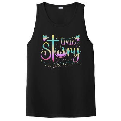 True Story Jesus Xmas Christmas Christian Nativity Scene PosiCharge Competitor Tank