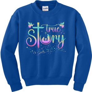 True Story Jesus Xmas Christmas Christian Nativity Scene Kids Sweatshirt