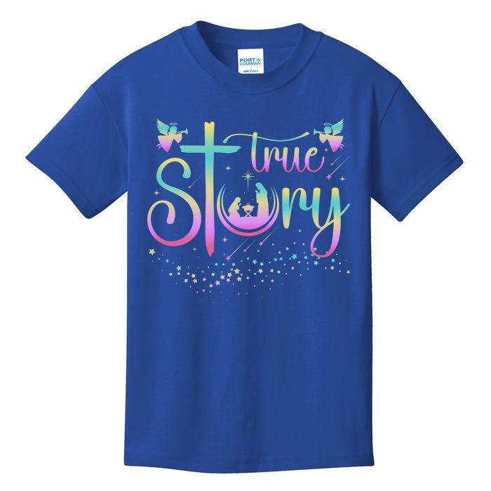 True Story Jesus Xmas Christmas Christian Nativity Scene Kids T-Shirt