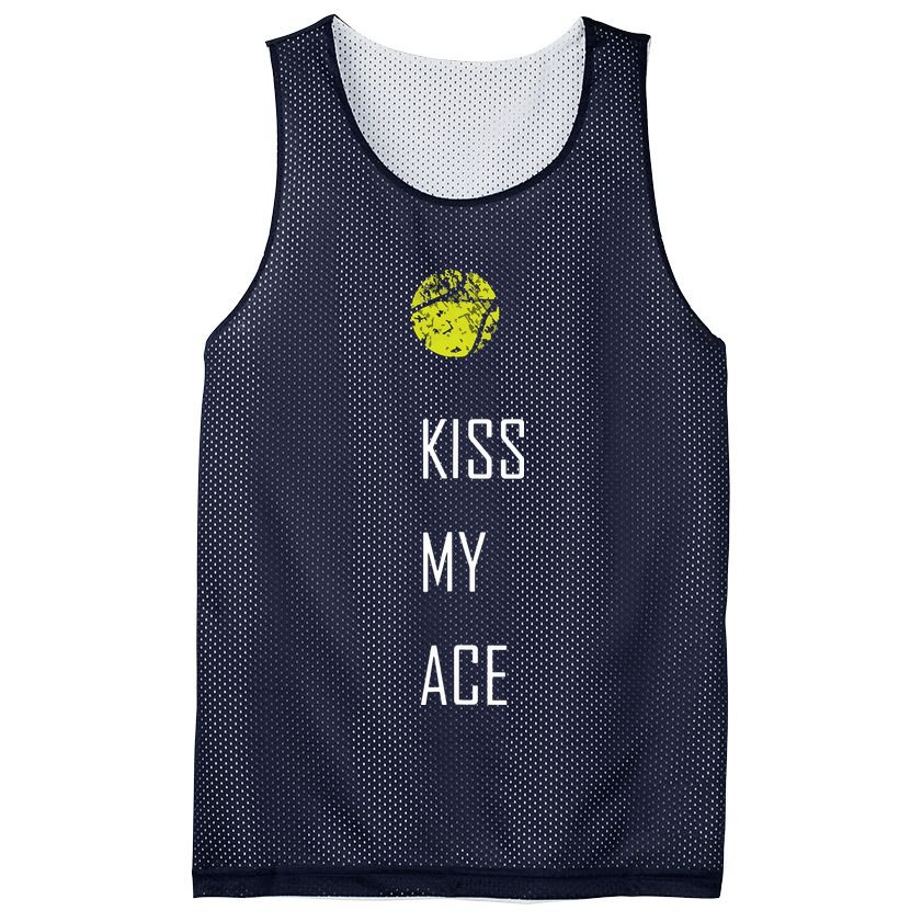 Tennis Shirts, Kiss My Ace Funny Cute Sports Gift Mesh Reversible Basketball Jersey Tank