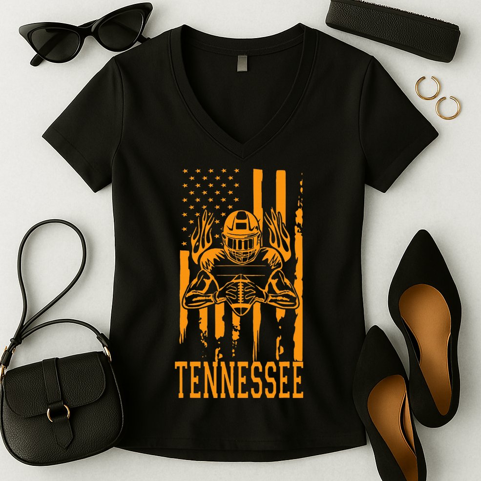 Tennessee State Kids Tennessee Orange Game Day TN Women's V-Neck T-Shirt
