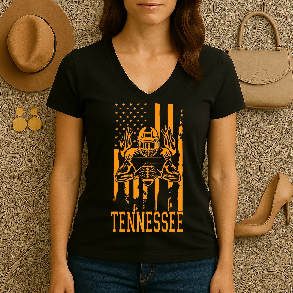 Tennessee State Kids Tennessee Orange Game Day TN Women's V-Neck T-Shirt