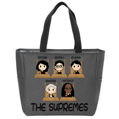 THE SUPREMES Ketanji Brown Jackson RBG Sotomayor Cute Zip Tote Bag