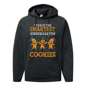 Teach Smartest Kindergarten Cookies Teacher Christmas Xmas Performance Fleece Hoodie