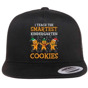 Teach Smartest Kindergarten Cookies Teacher Christmas Xmas Flat Bill Trucker Hat