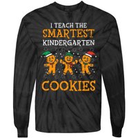 Teach Smartest Kindergarten Cookies Teacher Christmas Xmas Tie-Dye Long Sleeve Shirt