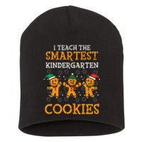 Teach Smartest Kindergarten Cookies Teacher Christmas Xmas Short Acrylic Beanie