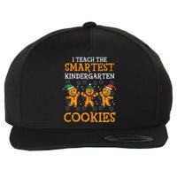 Teach Smartest Kindergarten Cookies Teacher Christmas Xmas Wool Snapback Cap