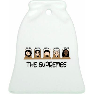 THE SUPREMES Ketanji Brown Jackson RBG Sotomayor Cute Ceramic Bell Ornament