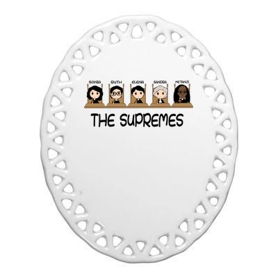 THE SUPREMES Ketanji Brown Jackson RBG Sotomayor Cute Ceramic Oval Ornament