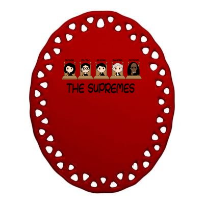 THE SUPREMES Ketanji Brown Jackson RBG Sotomayor Cute Ceramic Oval Ornament