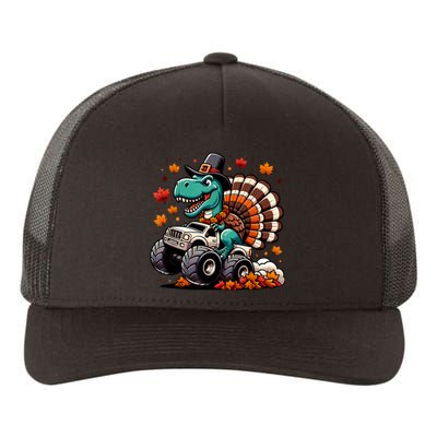 Thanksgiving Shirts Kids Dinosaur T Rex Monster Truck Yupoong Adult 5-Panel Trucker Hat