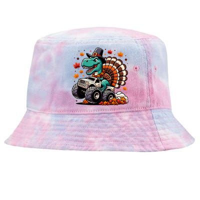 Thanksgiving Shirts Kids Dinosaur T Rex Monster Truck Tie-Dyed Bucket Hat