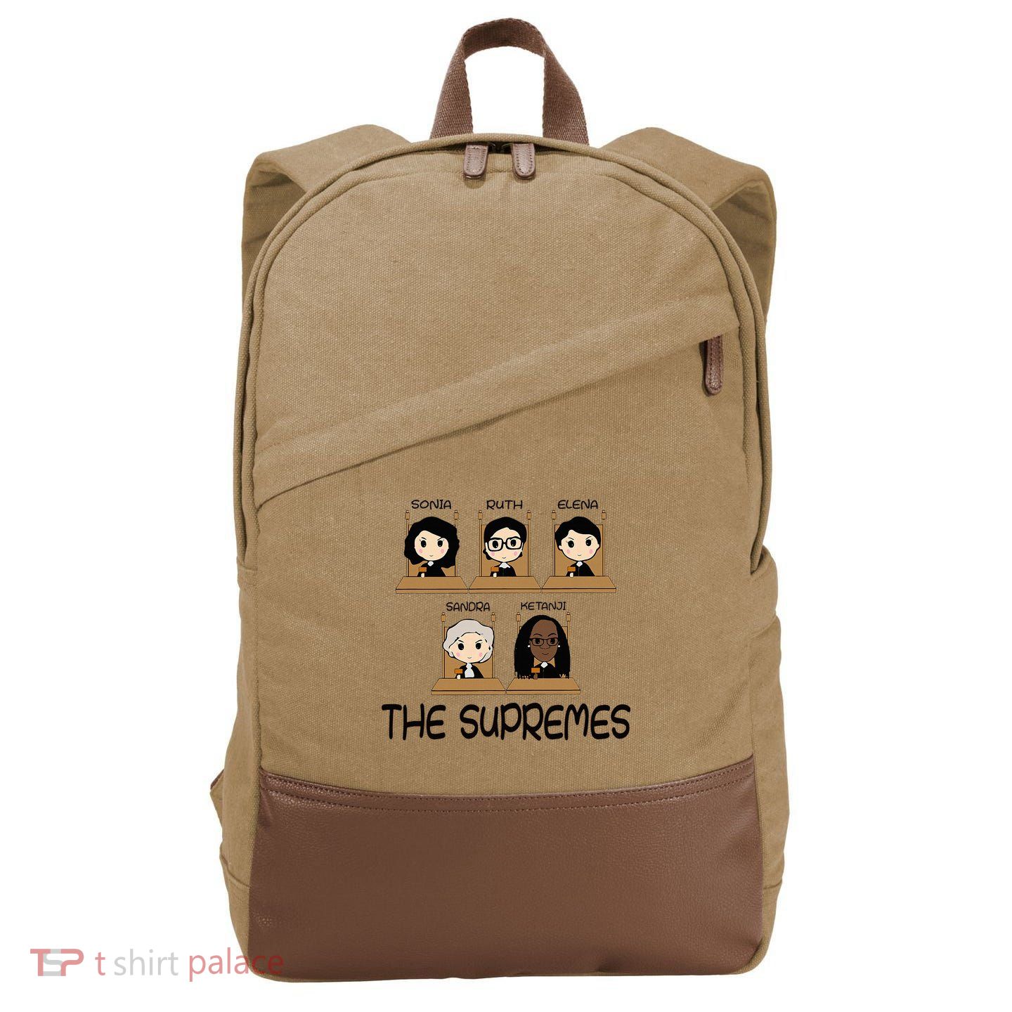 The Supremes Ketanji Brown Jackson Rbg Sotomayor Cotton Canvas Backpack
