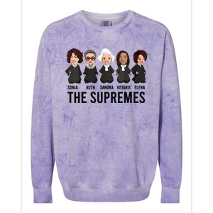 The Supremes Ketanji Brown Jackson Rbg Sotomayor Cute Colorblast Crewneck Sweatshirt