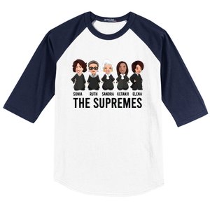 The Supremes Ketanji Brown Jackson Rbg Sotomayor Cute Baseball Sleeve Shirt