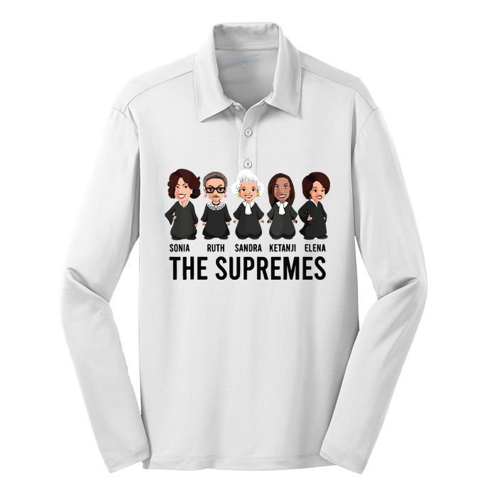 The Supremes Ketanji Brown Jackson Rbg Sotomayor Cute Silk Touch Performance Long Sleeve Polo