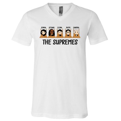 THE SUPREMES Ketanji Brown Jackson RBG Elena Sandra Ruth Sonia V-Neck T-Shirt