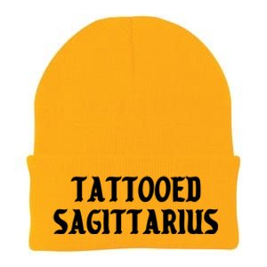 Tattooed Sagittarius Kawaii Goth Tattoo Aesthetic Horoscope Gift Knit Cap Winter Beanie