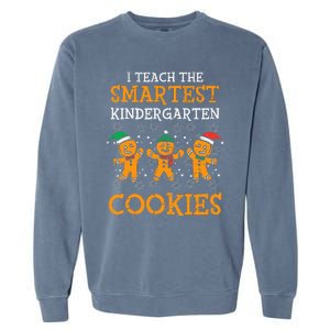 Teach Smartest Kindergarten Cookies Teacher Christmas Xmas Garment-Dyed Sweatshirt