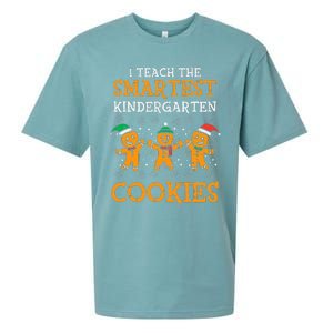 Teach Smartest Kindergarten Cookies Teacher Christmas Xmas Sueded Cloud Jersey T-Shirt