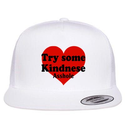 Try Some Kindness Asshole Heart Flat Bill Trucker Hat