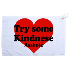 Try Some Kindness Asshole Heart Grommeted Golf Towel