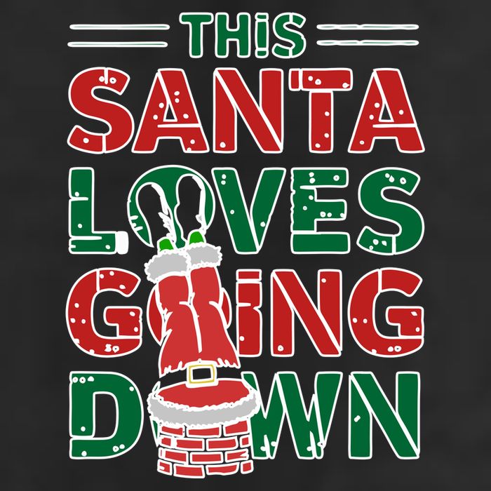 This Santa Loves Going Down Funny 7 Panel Mesh Trucker Snapback Hat