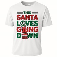 This Santa Loves Going Down Funny Cooling Performance Crew T-Shirt