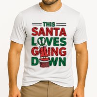 This Santa Loves Going Down Funny Cooling Performance Crew T-Shirt