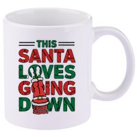 This Santa Loves Going Down Funny 11oz C Handle Ceramic Mug