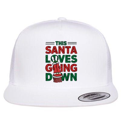 This Santa Loves Going Down Funny Flatbill Hat