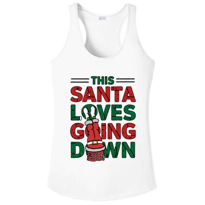 This Santa Loves Going Down Funny Ladies PosiCharge Competitor Racerback Tank