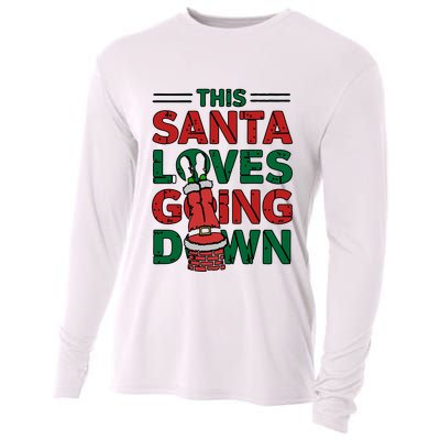 This Santa Loves Going Down Funny Cooling Performance Long Sleeve Crew