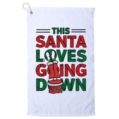 This Santa Loves Going Down Funny Golf Towel
