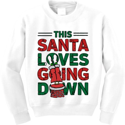 This Santa Loves Going Down Funny Kids Sweatshirt
