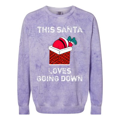 This Santa Loves Going Down Funny Christmas Colorblast Crewneck Sweatshirt