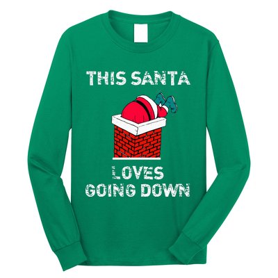 This Santa Loves Going Down Funny Christmas Long Sleeve Shirt