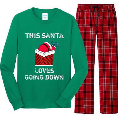 This Santa Loves Going Down Funny Christmas Long Sleeve Pajama Set