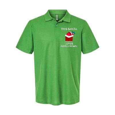 This Santa Loves Going Down Funny Christmas Softstyle Adult Sport Polo