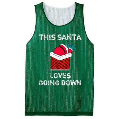 This Santa Loves Going Down Funny Christmas Mesh Reversible Basketball Jersey Tank