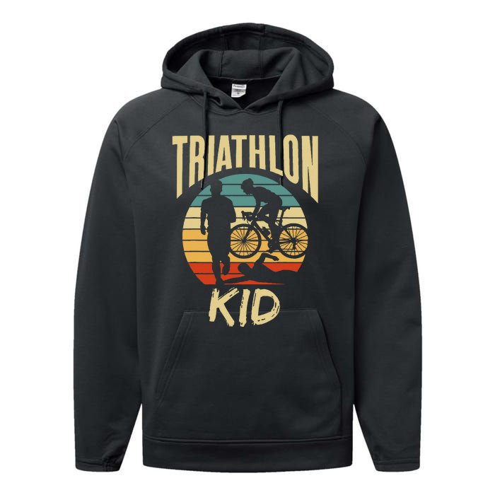 Triathlon Sport Lover Triathlete Performance Fleece Hoodie