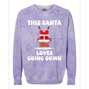 This Santa Loves Going Down Funny Christmas Meme Colorblast Crewneck Sweatshirt