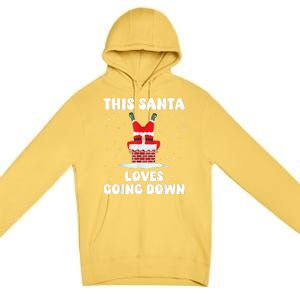 This Santa Loves Going Down Funny Christmas Meme Premium Pullover Hoodie