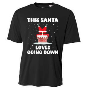 This Santa Loves Going Down Funny Christmas Meme Cooling Performance Crew T-Shirt