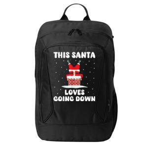 This Santa Loves Going Down Funny Christmas Meme City Backpack