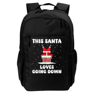 This Santa Loves Going Down Funny Christmas Meme Daily Commute Backpack