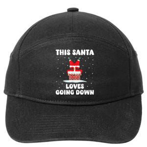 This Santa Loves Going Down Funny Christmas Meme 7-Panel Snapback Hat