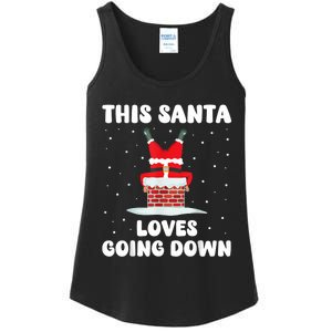 This Santa Loves Going Down Funny Christmas Meme Ladies Essential Tank