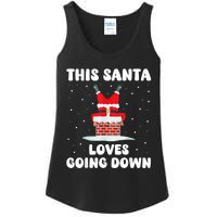 This Santa Loves Going Down Funny Christmas Meme Ladies Essential Tank